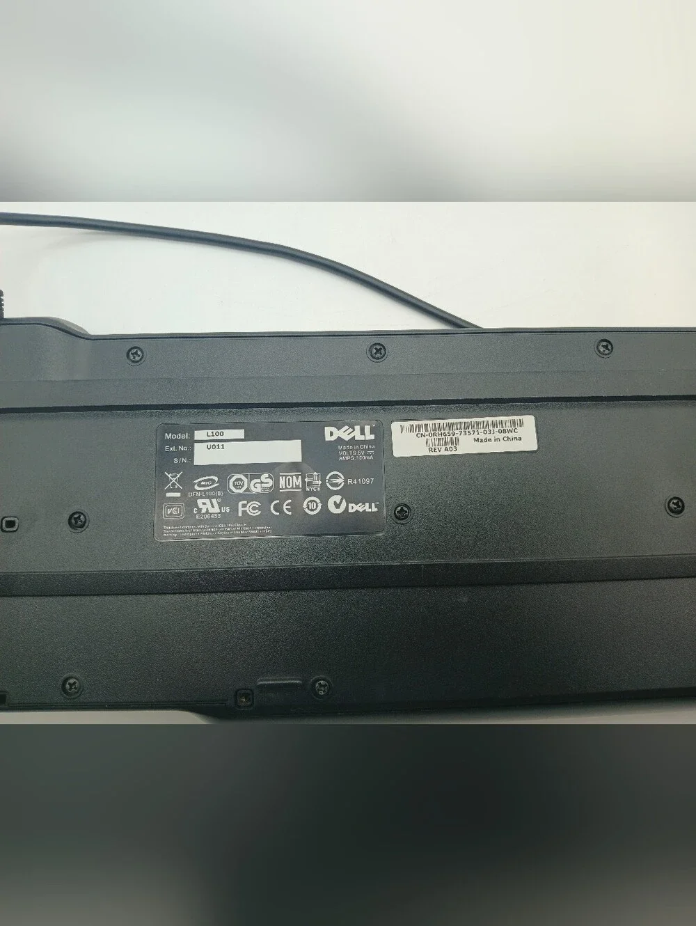 Dell Black Wired USB Full-Size Keyboard with Numeric Keypad
